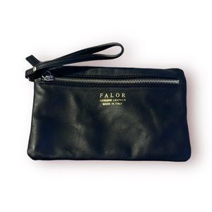 Falor Italy‎ Black Leather Clutch